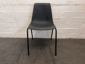 Black Plastic Chair with Steel Legs - PRICE DROP