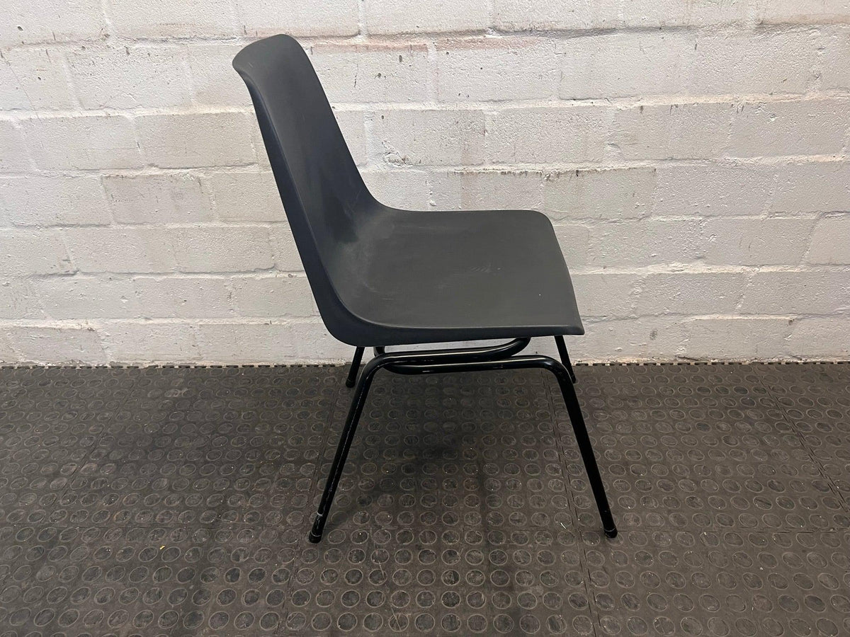 Black Plastic Chair with Steel Legs - PRICE DROP