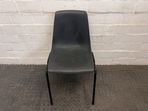 Black Plastic Chair with Steel Legs - PRICE DROP