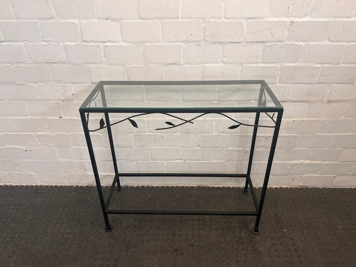 Black Frame Glass Top Table