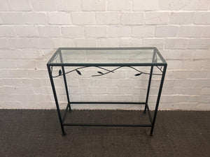 Black Frame Glass Top Table