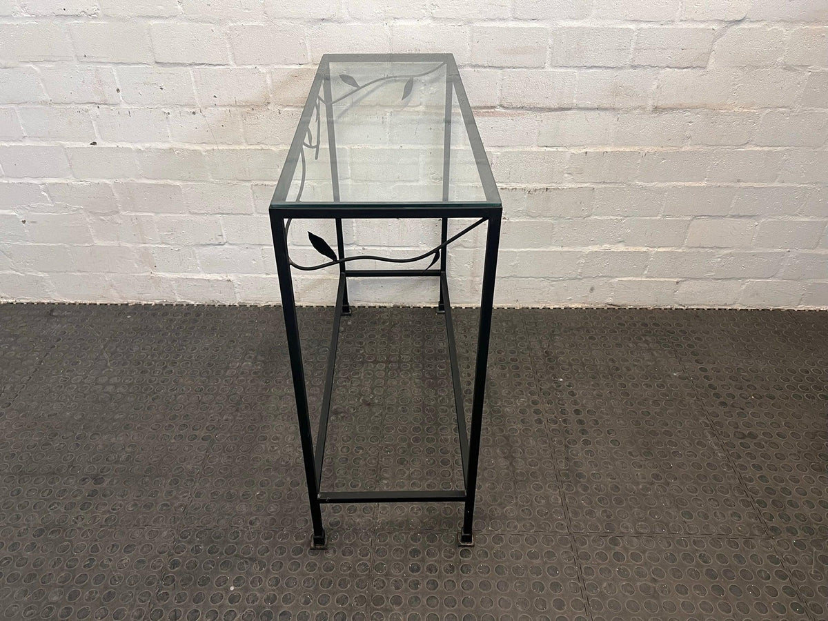 Black Frame Glass Top Table