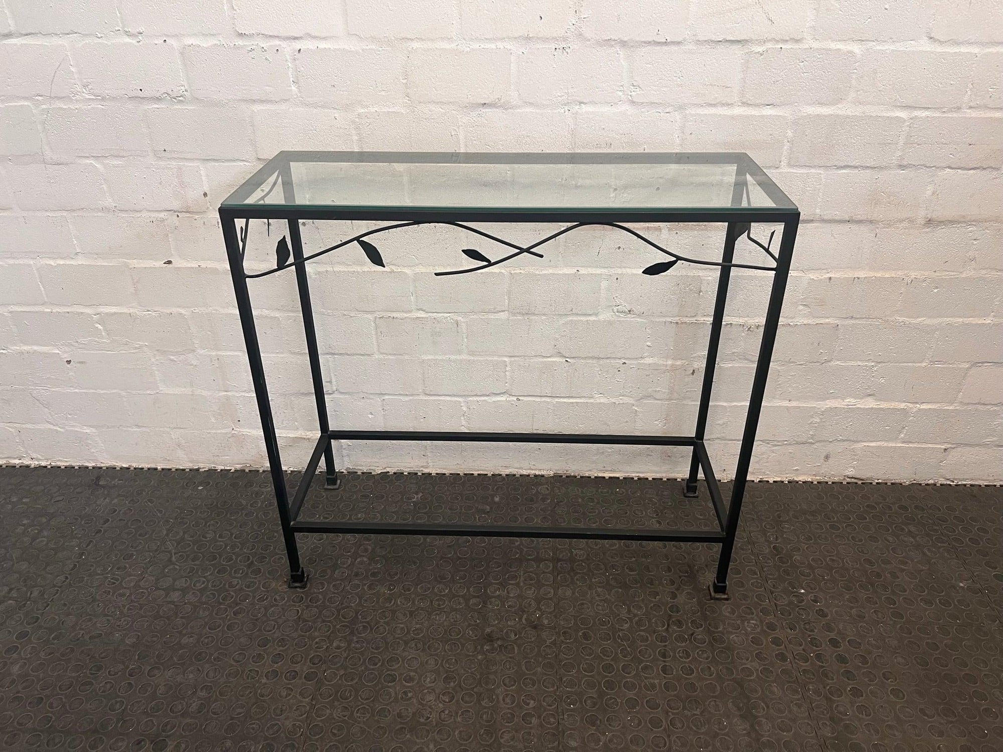 Black Frame Glass Top Table