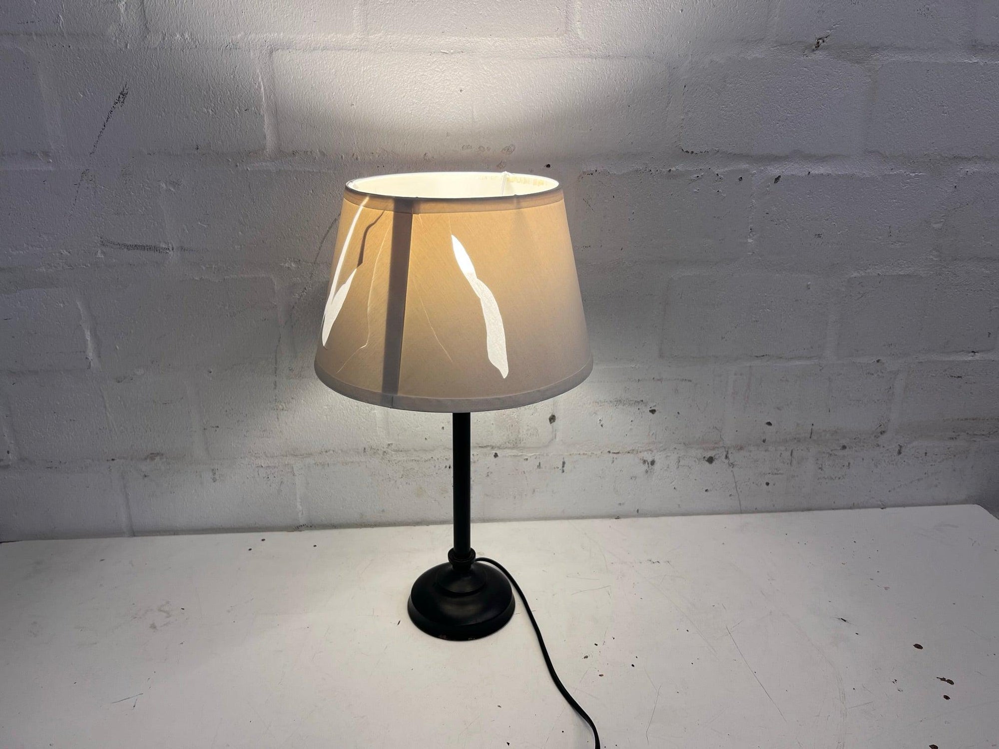 Beige Shade Lamp With Black Stand (Tears In Shade)