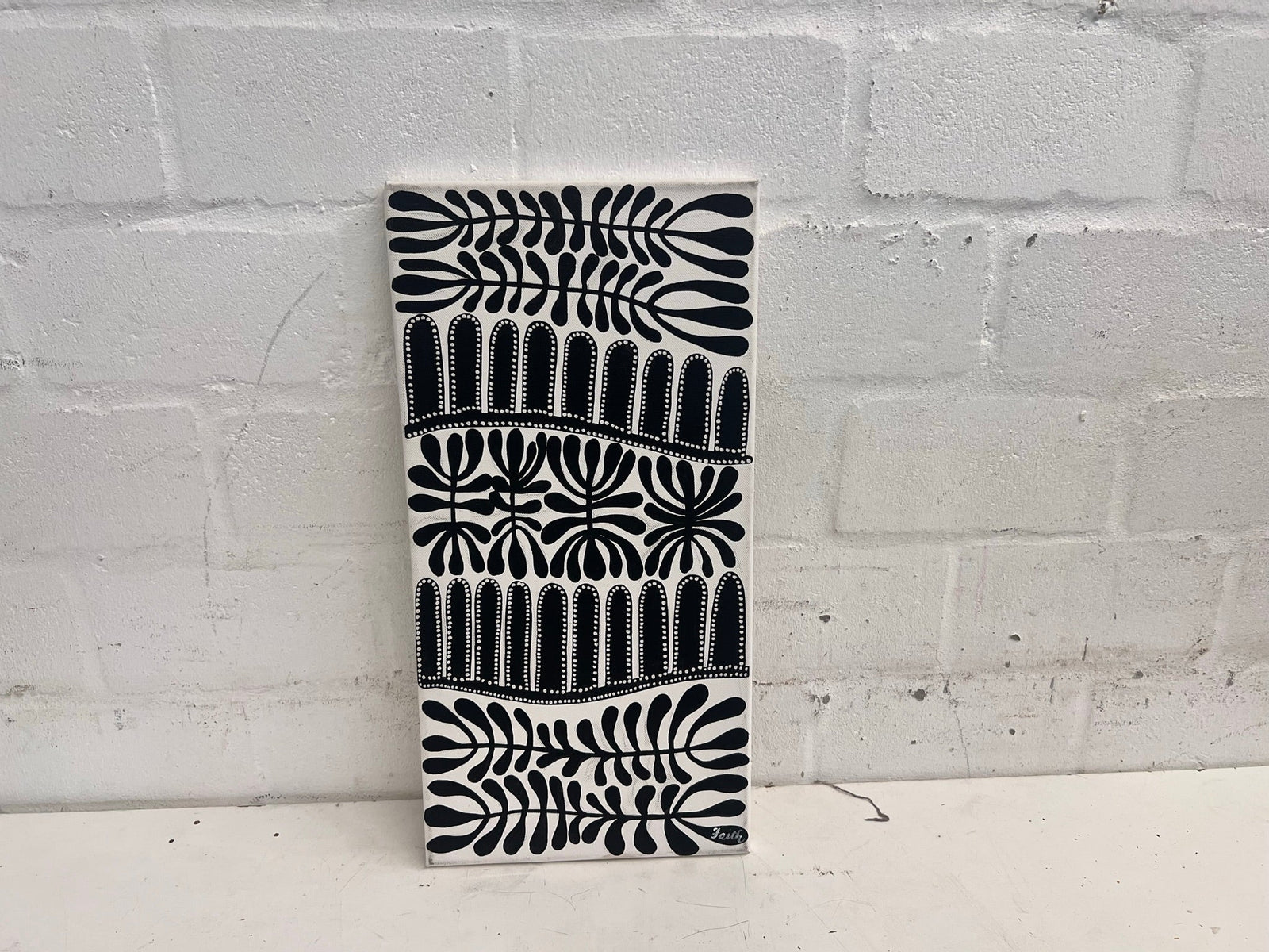 Black and White Patterned Canvas Art