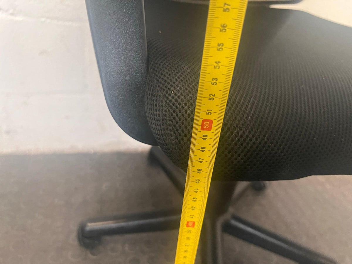 Black Plastic Mesh Office Armchair on Wheels - 2ndhandwarehouse.com