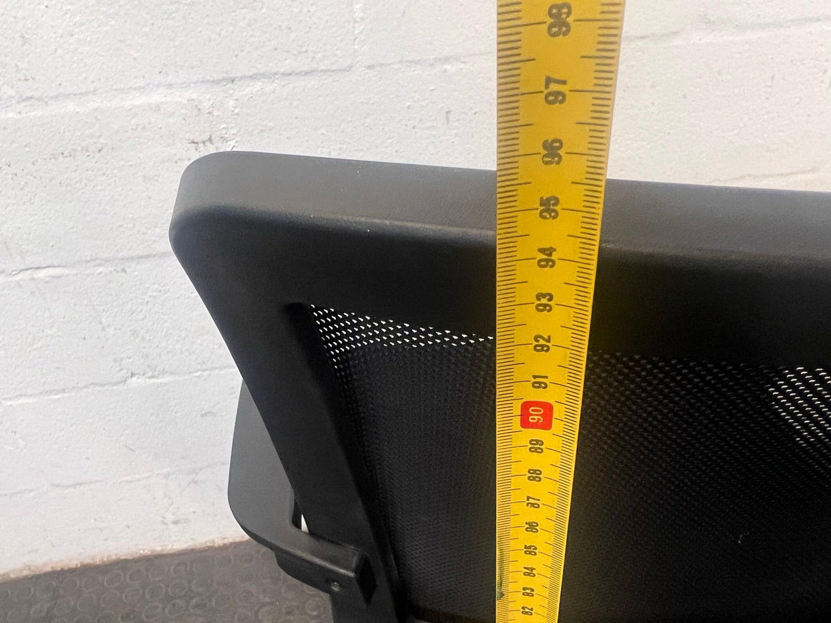 Black Plastic Mesh Office Armchair on Wheels - 2ndhandwarehouse.com
