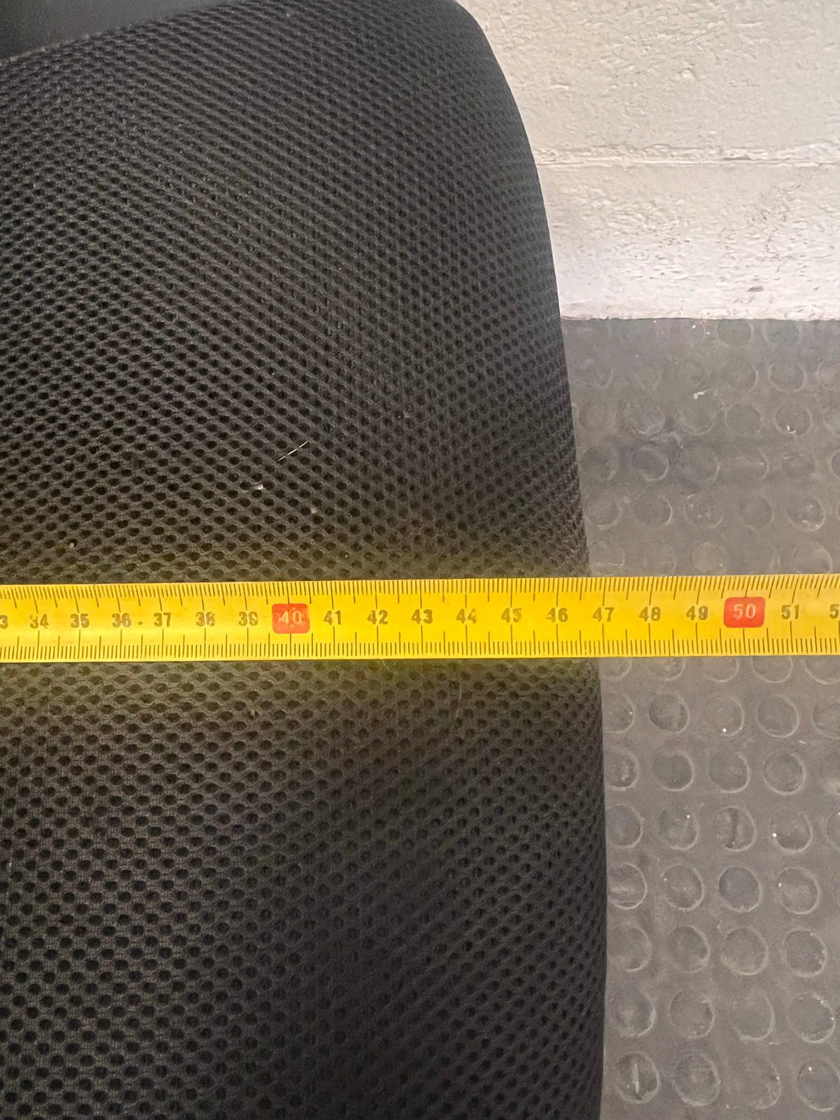 Padded Black Gauze Mesh Office Armchair on Wheels