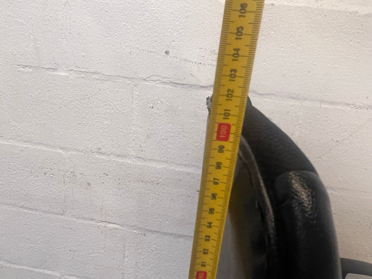 Padded Black Gauze Mesh Office Armchair on Wheels