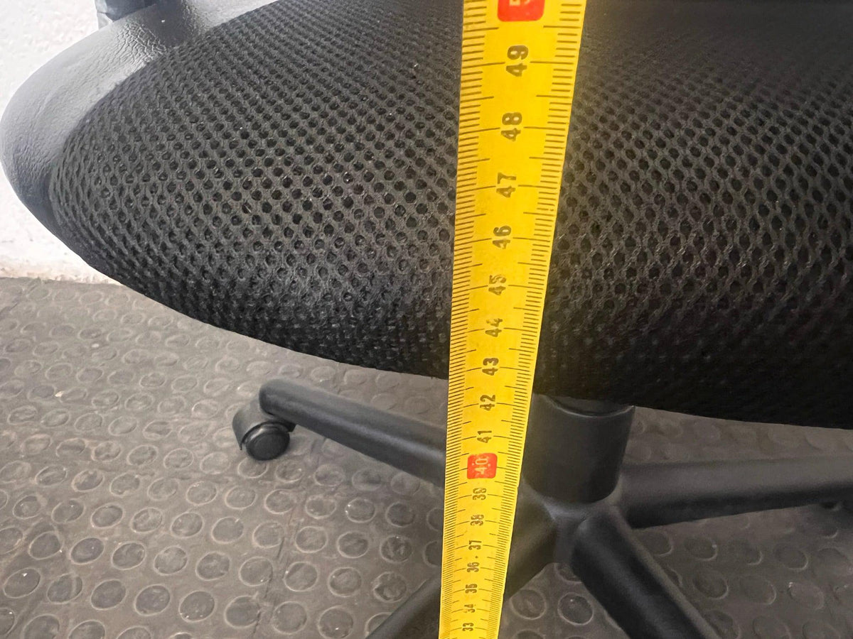 Padded Black Gauze Mesh Office Armchair on Wheels