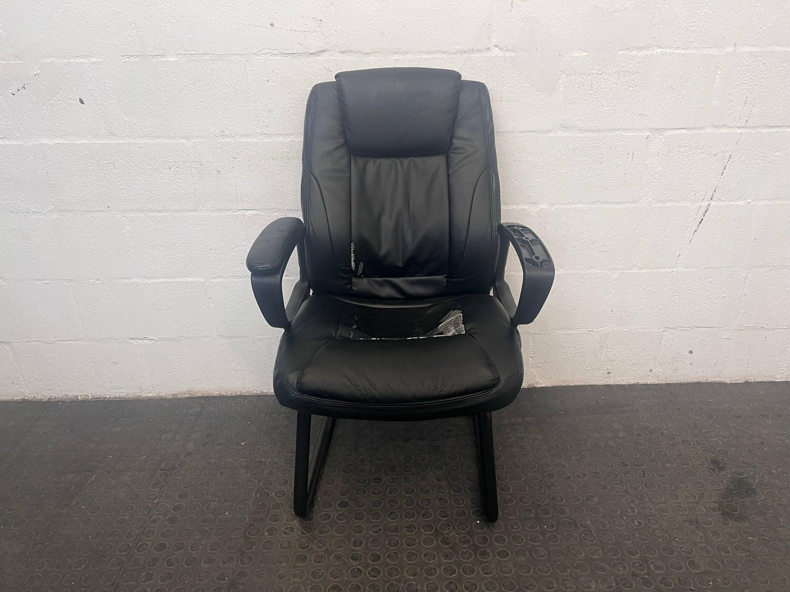 A46030-Padded Black Visitors Chair - PRICE DROP