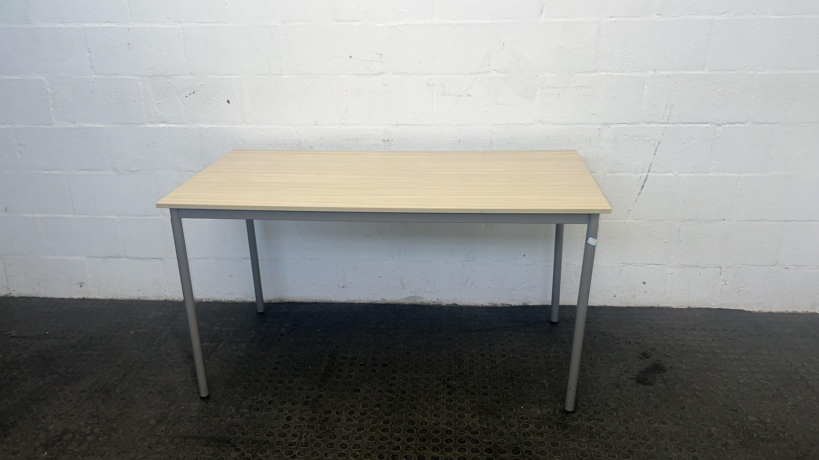 Simple Light Oak Print Desk with Steel Legs