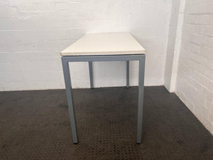 White Top Cafeteria Table with Steel Legs