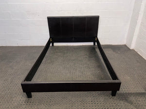Brown Pleather Double Bed Frame - REDUCED
