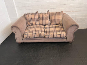 Beige Material 2 Seater Couch - REDUCED