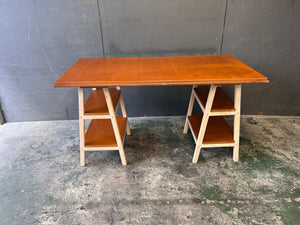 Wooden Trestle Legged Desk