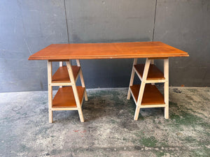 Wooden Trestle Legged Desk