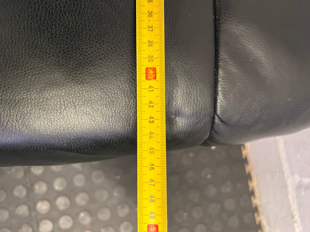 Black Pleather Ottoman - PRICE DROP