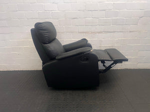 Black Leather 1 Seater Recliner (Damage to Armrests)