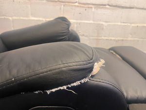 Black Leather 1 Seater Recliner (Damage to Armrests)