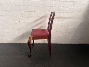 Ball and Claw Red Cushion Dining Chair (Damage To The Leg)