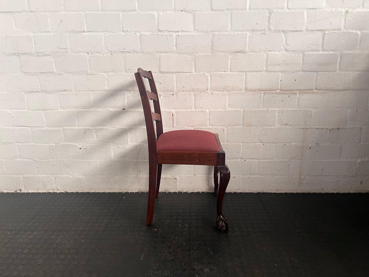 Ball and Claw Red Cushion Dining Chair (Damage To The Leg) - PRICE DROP