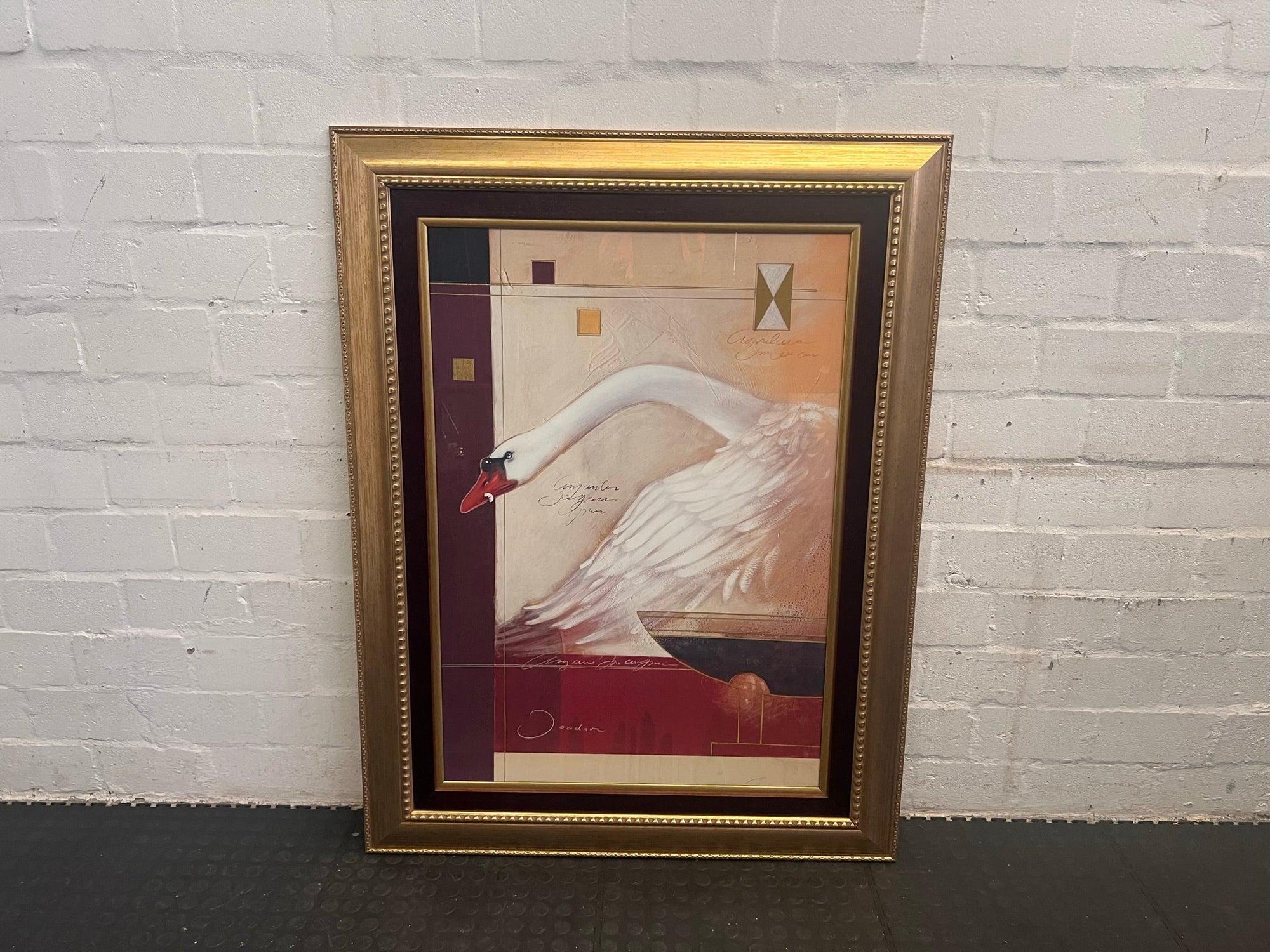 Swan Framed Print (100cm x 131cm)