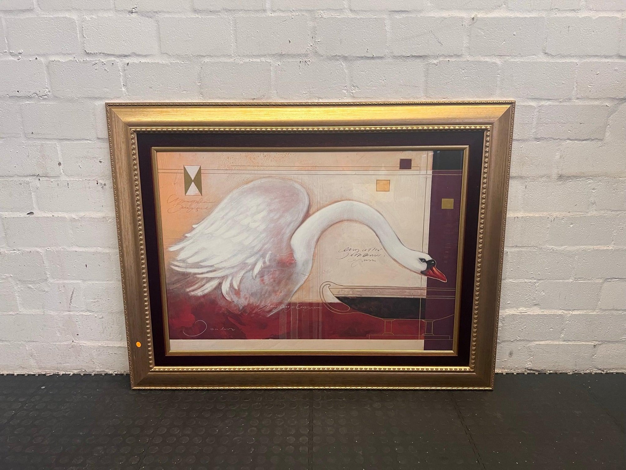 Swan Framed Print (129cm x 101.5cm)