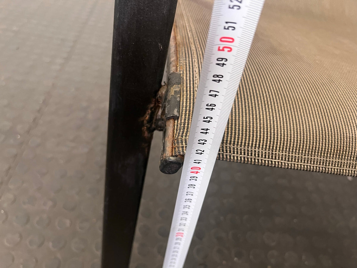 Grey Steel Framed Patio Chair (Damage To Leg/Slightly Shorter)