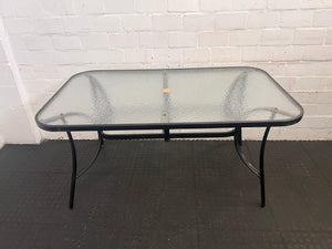 Black Frame Glass Top Patio Table