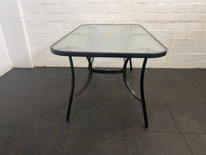 Black Frame Glass Top Patio Table