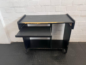 Black Rolling Desk (Some Damage To Surface)