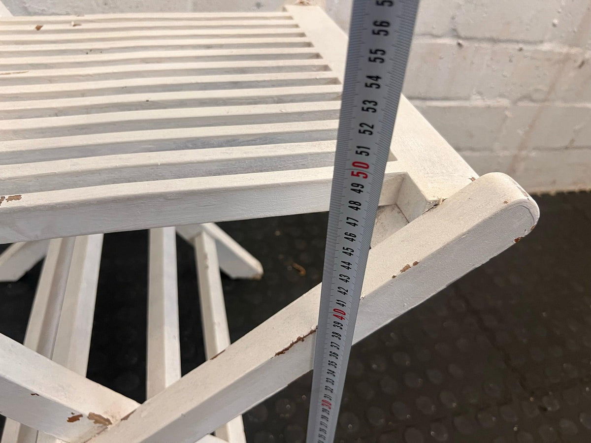 White Slated Patio Chair (Some Chipping)