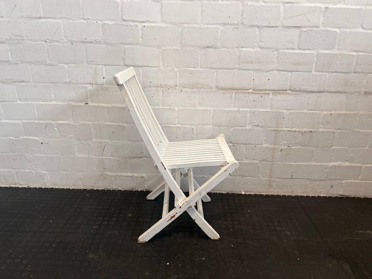 White Slated Patio Chair