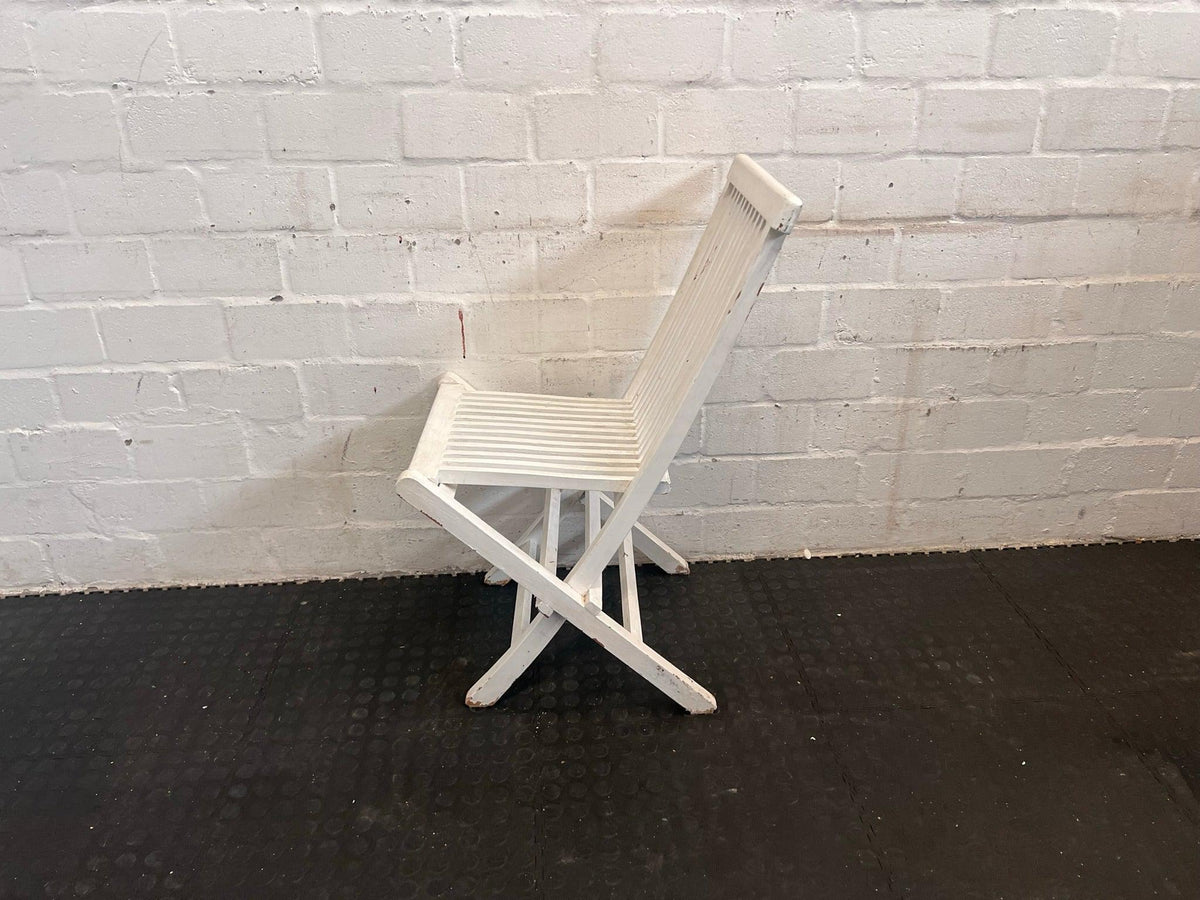 White Slated Patio Chair