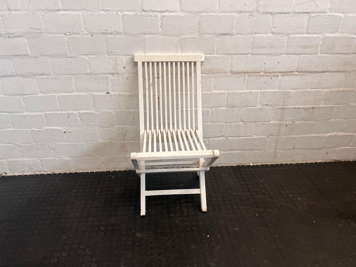 White Slated Patio Chair