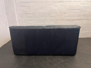 Black Pleather 2 Seater Couch - REDUCED