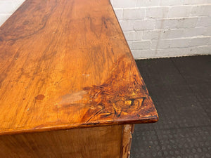 6 Drawer Light Wood Desk (Corner Fixed)