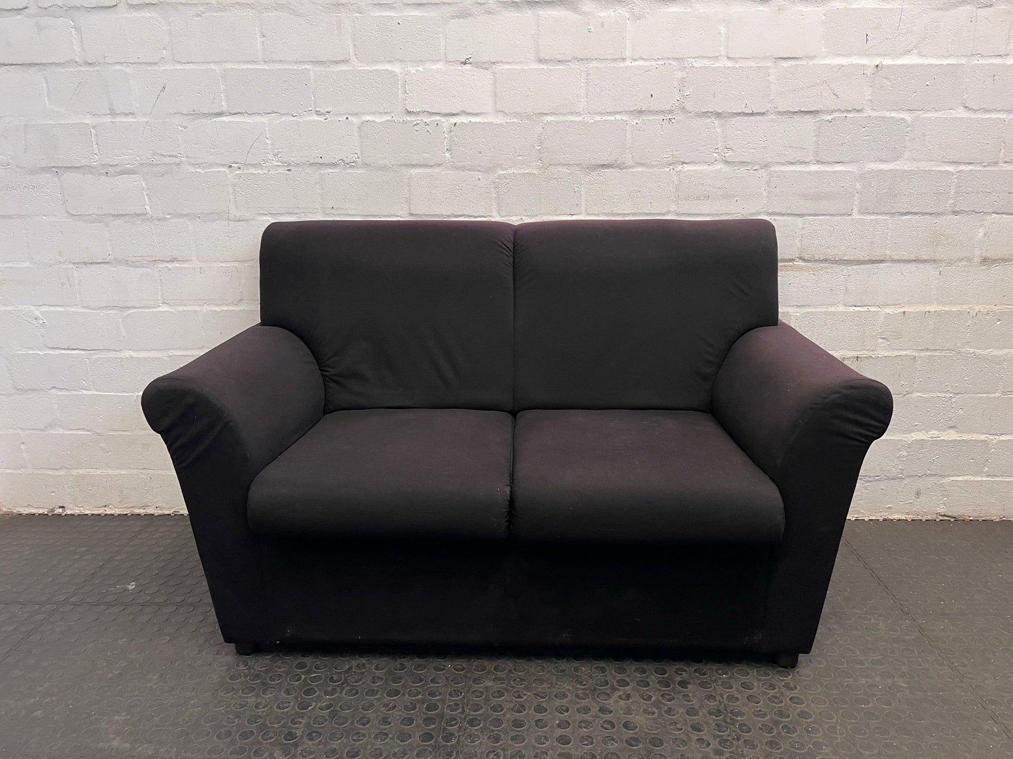Black Fabric 2 Seater Couch - REDUCED