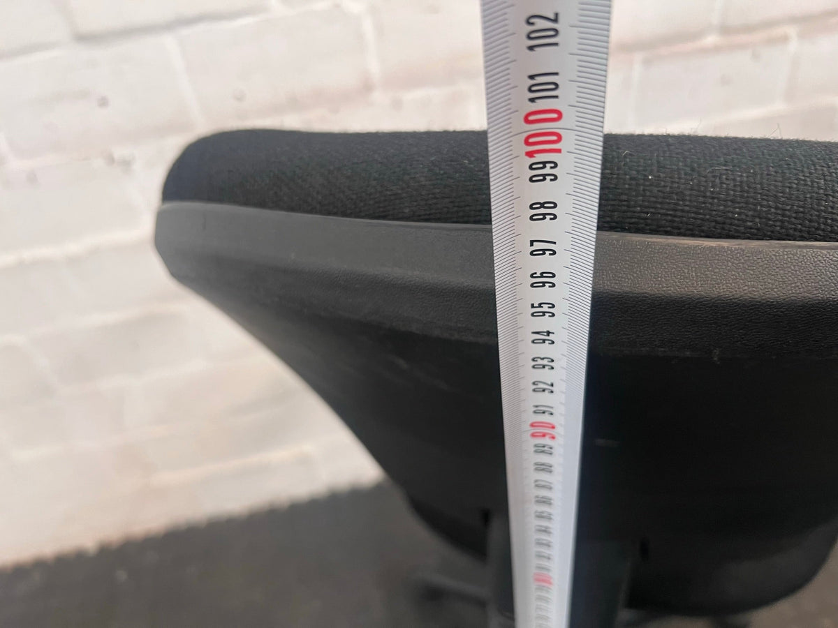 Black Fabric Mid-Back Office Chair On Wheels