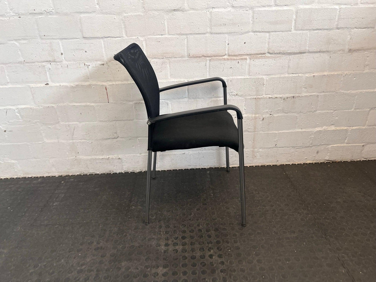 Black Mesh-Back Visitors Chair