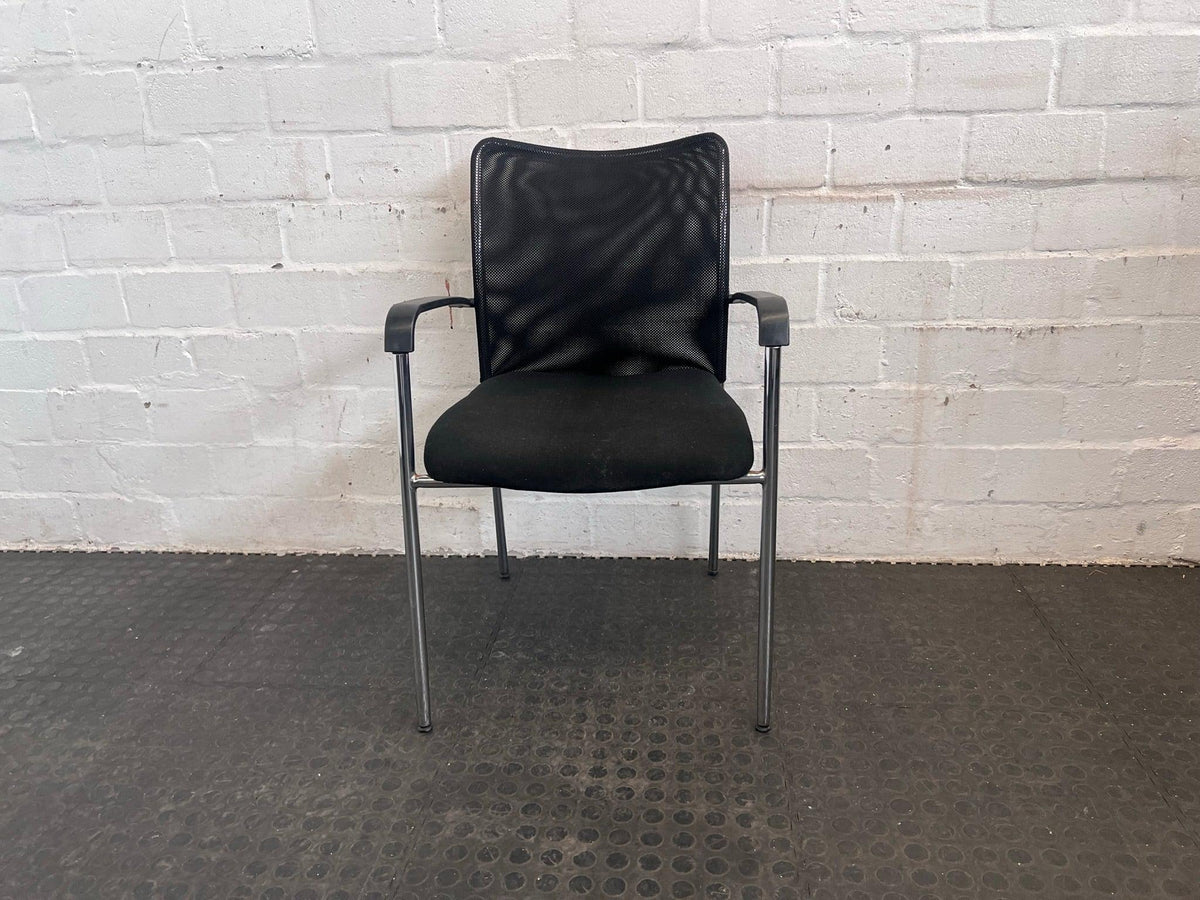 Black Mesh-Back Visitors Chair