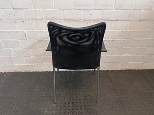 Black Mesh-Back Visitors Chair (Damaged Seat)