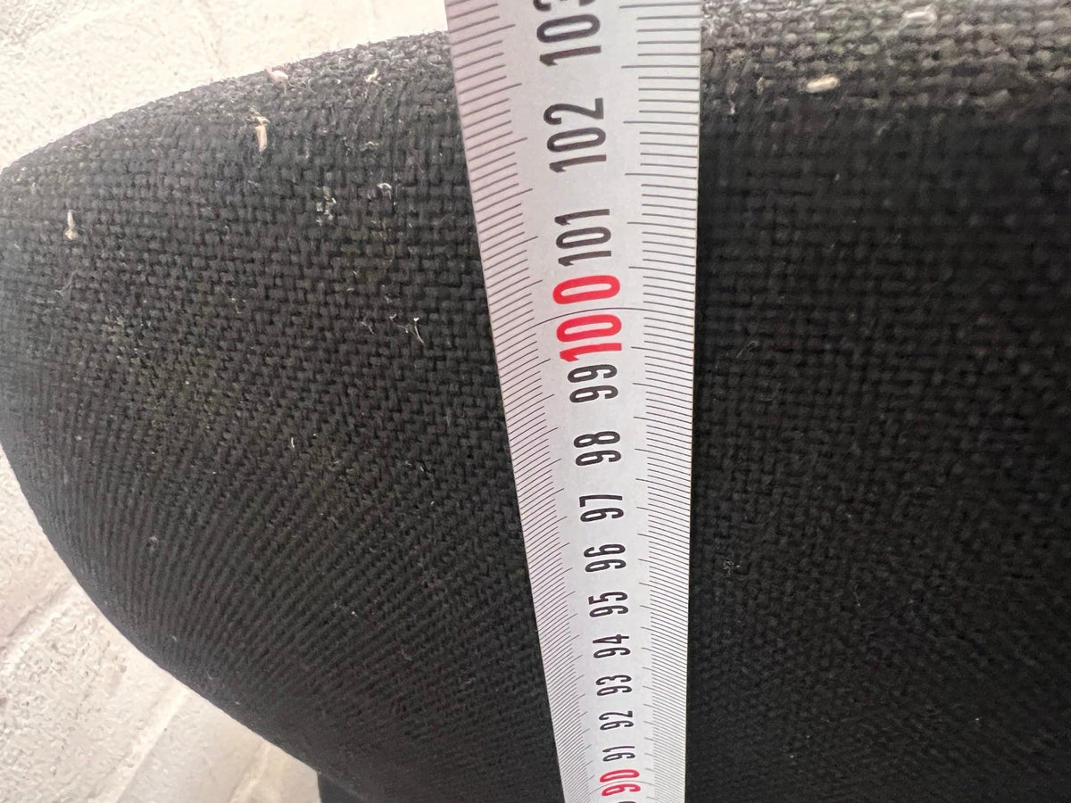 Black Fabric Mid-Back Office Chair On Wheels (No Arms)