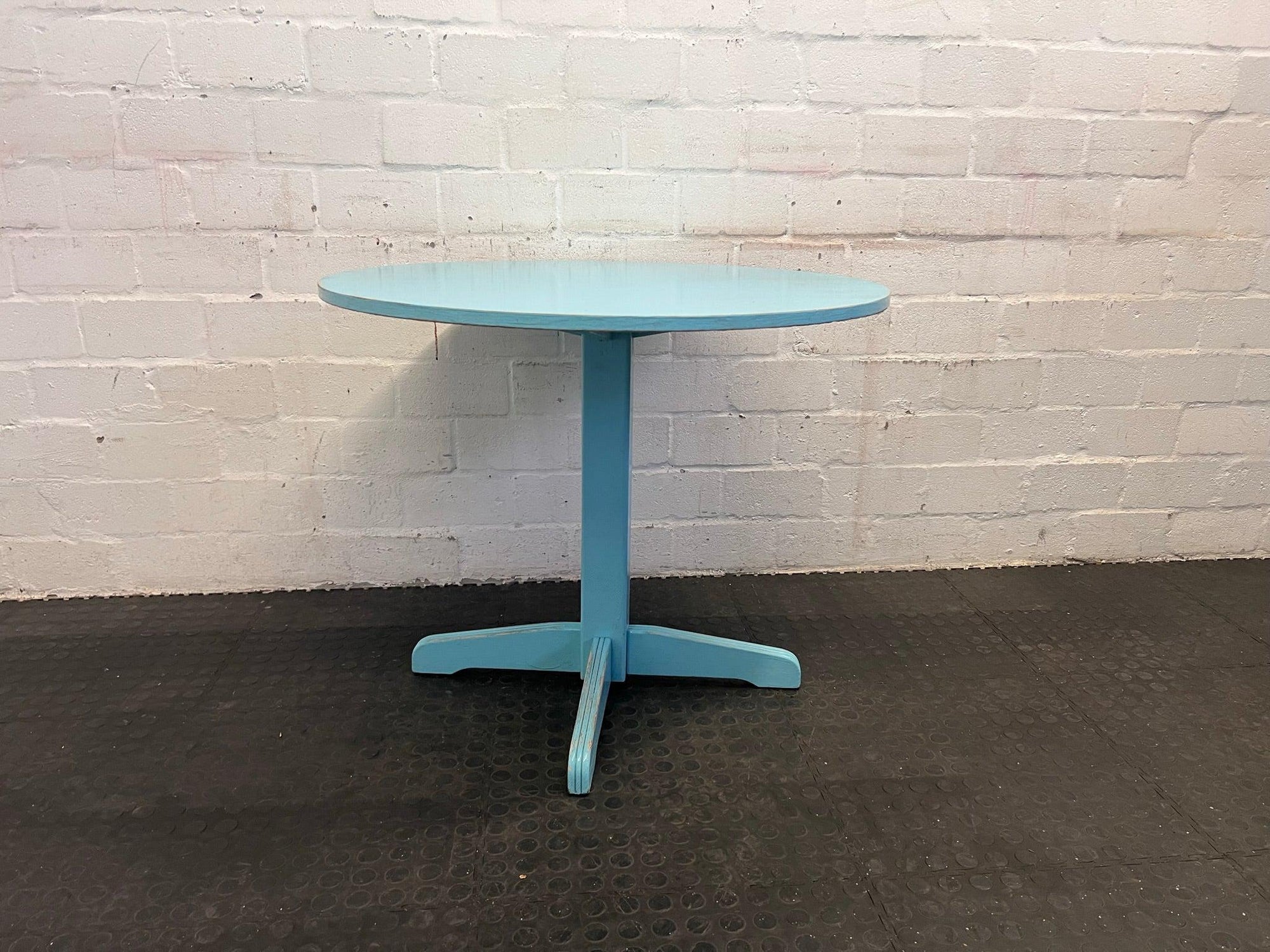 Round Blue Wooden Dining Table - REDUCED