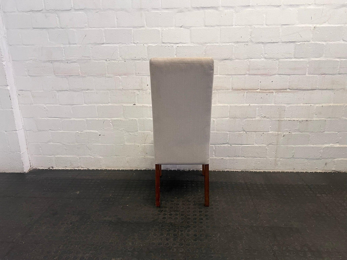 White Fabric Coricraft Dining Chair (Slight Discoloration)