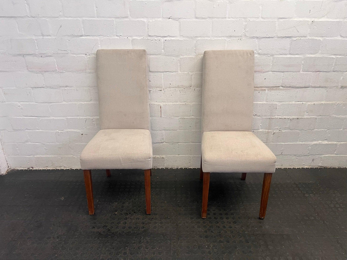 White Fabric Coricraft Dining Chair (Slight Discoloration)