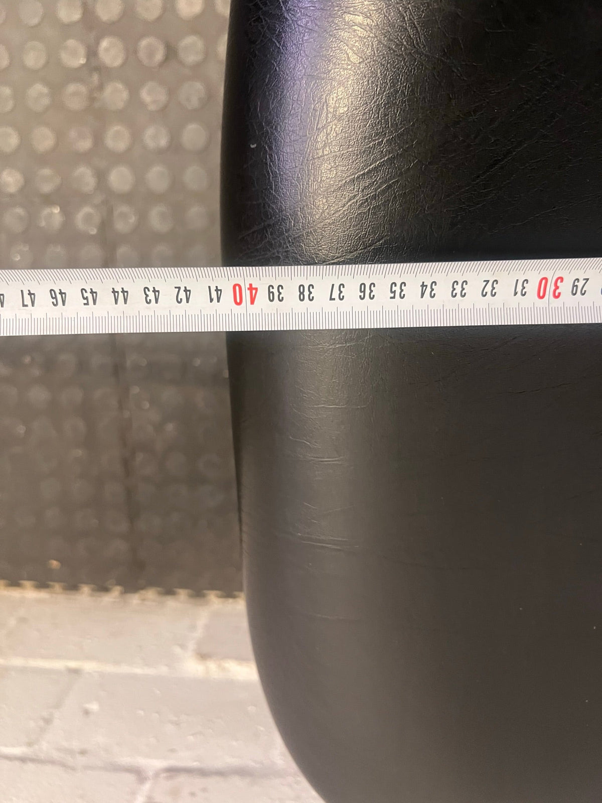 Black Pleather Dining Chair with Rounded Seat - PRICE DROP