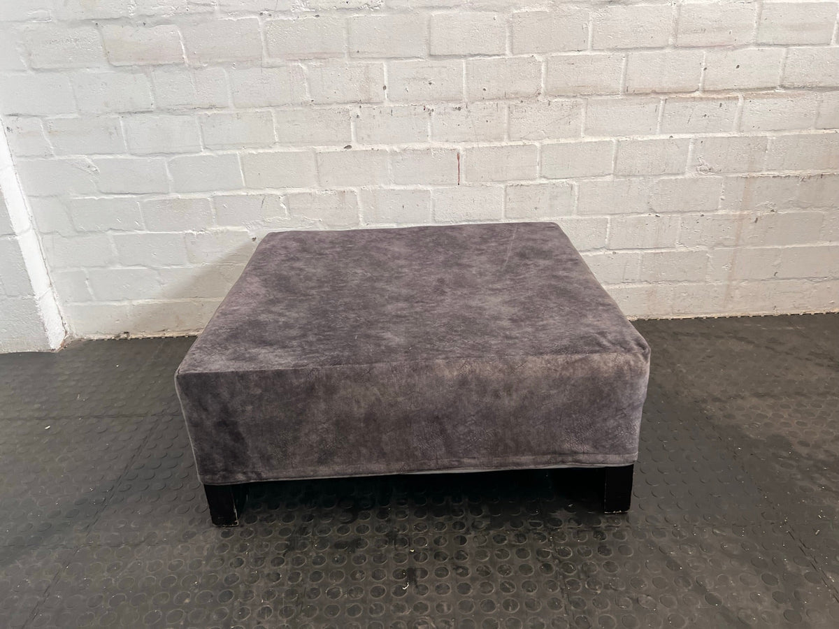 Grey Material Ottoman - PRICE DROP