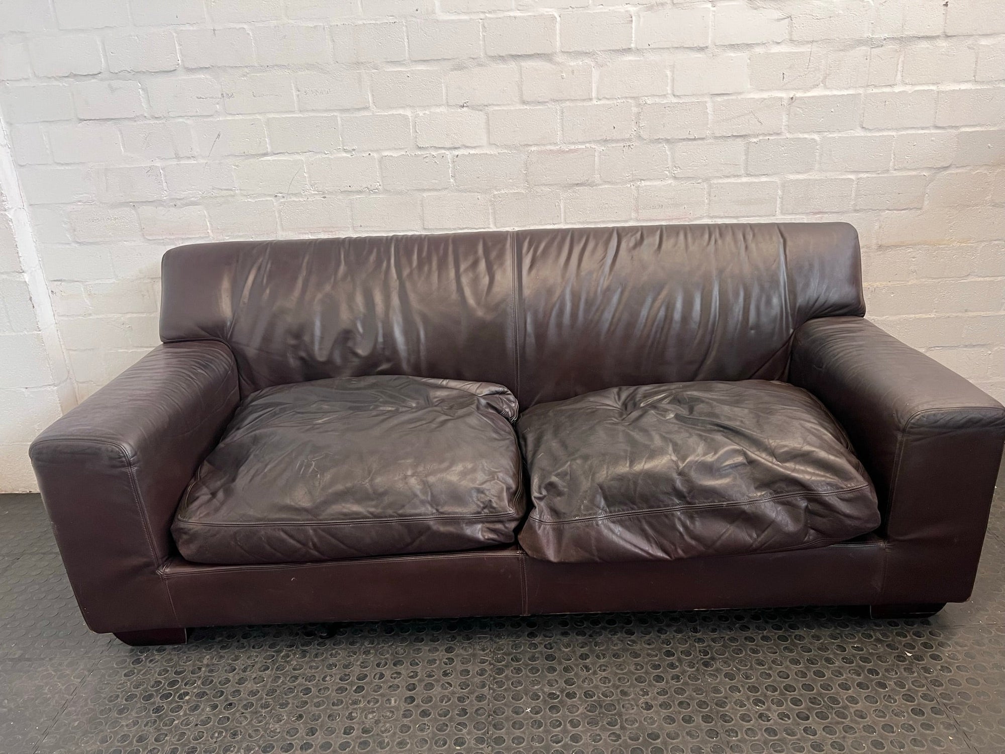 Brown Leather Coricraft 2 Seater Couch - REDUCED